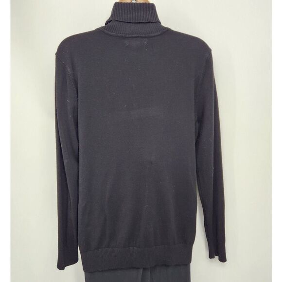 Joseph A Turtleneck Sweater Large Black Pullover Long Sleeve Rayon/Nylon Knit - Picture 7 of 10